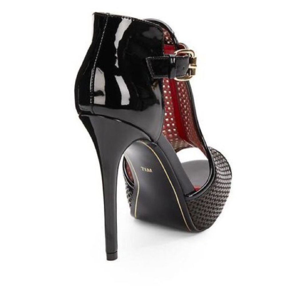 Charles Jourdan Orvil d'Orsay Patent Mesh Heel - Picture 3 of 8